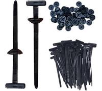 Nylon Universal Cable Tie Buckle, Heavy Duty Self-Locking Nylon Zip Ties Holder, Plastic Cable Ties Tool, UV Resistant Black Cable Ties for Car Daily Repair (50)