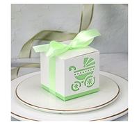 NYMFEA yaoqijie 20/50 / 100pcs Pie Candy Caja Carro Carro Bolsa Dulce Huellas Favoritos Favor Favor Regalo Cajas Ducha Cumpleaños Bautismo Contenedor Lasting (Color : Carriage Green, Size : 50pcs)