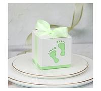 NYMFEA yaoqijie 20/50 / 100pcs Pie Candy Caja Carro Carro Bolsa Dulce Huellas Favoritos Favor Favor Regalo Cajas Ducha Cumpleaños Bautismo Contenedor Lasting (Color : Foot Green, Size : 20pcs)