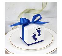 NYMFEA yaoqijie 20/50 / 100pcs Pie Candy Caja Carro Carro Bolsa Dulce Huellas Favoritos Favor Favor Regalo Cajas Ducha Cumpleaños Bautismo Contenedor Lasting (Color : Foot Deep Blue, Size : 100pcs)