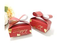 NYMFEA yaoqijie 2020 Nuevo Fiesta de Bodas Favors Favores Caja de Dulces Bow-Knot Estilo Fiesta de cumpleaños Bolsas Embalaje Cajas de Regalo de Caramelo Lasting (Color : Red, Size : 5