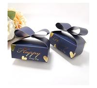 NYMFEA yaoqijie 2020 Nuevo Fiesta de Bodas Favors Favores Caja de Dulces Bow-Knot Estilo Fiesta de cumpleaños Bolsas Embalaje Cajas de Regalo de Caramelo Lasting (Color : BLU, Size : 1
