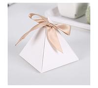 NYMFEA yaoqijie 25 / 50pcs Triángulo marzón Chocolate Caja de Caramelo Regalos Caja Embalaje cumpleaños Navidad Fiesta Favor decoración de la Boda Lasting (Color : Bianco, Size : 50pcs)