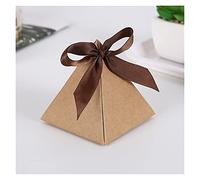 NYMFEA yaoqijie 25 / 50pcs Triángulo marzón Chocolate Caja de Caramelo Regalos Caja Embalaje cumpleaños Navidad Fiesta Favor decoración de la Boda Lasting (Color : Kraft, Size : 25pcs)