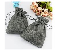 NYMFEA yaoqijie 50 unids Bolsa de Regalo Estilo Vintage arpillera Natural joyería de Lino de Lino Bolsa de Almacenamiento de Viaje Mini Caramelo Jute Embalaje Bolsas Lasting (Color : Gr