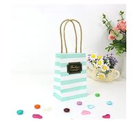 NYMFEA yaoqijie 50pc Bolso de Regalo pequeño Caliente con manijas de Recuerdos Caja de Regalo Embalaje Decoraciones de Fiesta de cumpleaños Bolsa Lasting (Color : Stripes Black Label,