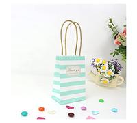 NYMFEA yaoqijie 50pc Bolso de Regalo pequeño Caliente con manijas de Recuerdos Caja de Regalo Embalaje Decoraciones de Fiesta de cumpleaños Bolsa Lasting (Color : Stripes White Label,