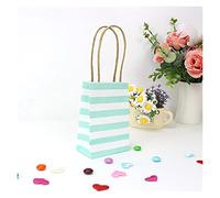 NYMFEA yaoqijie 50pc Bolso de Regalo pequeño Caliente con manijas de Recuerdos Caja de Regalo Embalaje Decoraciones de Fiesta de cumpleaños Bolsa Lasting (Color : Green Stripes, Size :