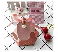 NYMFEA yaoqijie Caja de Regalo Fords de Boda Favores Chocolate Blanco Caja de Pirámide Forma Pink Cajas for Embalaje Cajas de Dulces for Regalos Lasting (Color : Pink2, Size : 100 PCS)