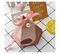 NYMFEA yaoqijie Caja de Regalo Fords de Boda Favores Chocolate Blanco Caja de Pirámide Forma Pink Cajas for Embalaje Cajas de Dulces for Regalos Lasting (Color : Pink1, Size : 50 PCS)
