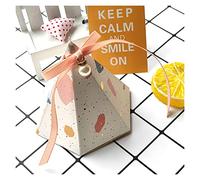 NYMFEA yaoqijie Caja de Regalo Fords de Boda Favores Chocolate Blanco Caja de Pirámide Forma Pink Cajas for Embalaje Cajas de Dulces for Regalos Lasting (Color : White1, Size : 100 PCS)