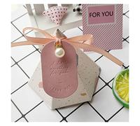 NYMFEA yaoqijie Caja de Regalo Fords de Boda Favores Chocolate Blanco Caja de Pirámide Forma Pink Cajas for Embalaje Cajas de Dulces for Regalos Lasting (Color : White2, Size : 100 PCS)