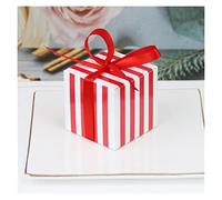 NYMFEA yaoqijie Nueva Cookies DE Papel Caja Rayas Rayas Cajas Cajas de Papel Ajuste for Embalaje Decoración de la Fiesta de cumpleaños de la Boda Lasting (Color : Red Strip, Size : 100