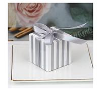 NYMFEA yaoqijie Nueva Cookies DE Papel Caja Rayas Rayas Cajas Cajas de Papel Ajuste for Embalaje Decoración de la Fiesta de cumpleaños de la Boda Lasting (Color : Silver Strip, Size :
