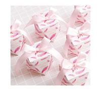 NYMFEA yaoqijie Pink Feather Favor de Boda Caja y Bolsos Dulce Papel Regalo Cajas de Caramelo Ajuste for Invitados de cumpleaños de Boda Fiesta de Fiestas Lasting (Size : 100 pcs)