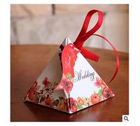 NYMFEA yaoqijie Pirámide Cajas de Caramelo Favores de Boda Caja de Regalo Favor de Bodas Favor de decoración 100pcs / Lot Lasting (Color : Red)