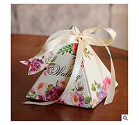 NYMFEA yaoqijie Pirámide Cajas de Caramelo Favores de Boda Caja de Regalo Favor de Bodas Favor de decoración 100pcs / Lot Lasting (Color : Beige)