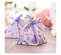 NYMFEA yaoqijie Pirámide Cajas de Caramelo Favores de Boda Caja de Regalo Favor de Bodas Favor de decoración 100pcs / Lot Lasting (Color : Purple)