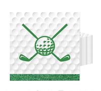 Nymora 20 Servilletas de Decoración de Golf - Servilletas de un uso con borde verde, motivo de pelota y palo de golf - 2 capas - 33 cm - para cumpleaños, torneo de golf, decoración de mesa - Decoracio