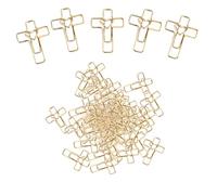 Nymora 50 Grapas de Oficina con Corazón Dorado - Accesorio para Biblia para Estudio Bíblico, Cristiano, Ideal como Pestañas de Biblia y Marcadores de Biblia