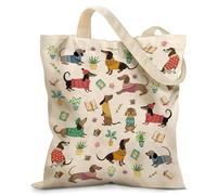 Nymora Bolso de tela Dachshund, lindo bolso de mano estético para mujer - Regalo de perro tejón para mujer, novia, mamá