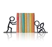 Nymora Buchstützen Metall Deko Bücher Figuren 2er Set Robuste Buchhalter für Heim Büro Regal Dekoration Geschenk für Buchliebhaber