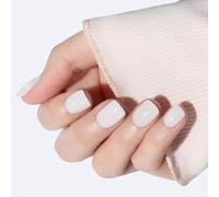 Nymora Fake Nägel - 24 kurze quadratische Press On Nails kurz, Weiß - Künstliche Nägel mit Kleber & Nagelfeile, Press On Nails Short für Nagelkunst
