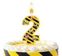 Nymora Geburtstagskerzen Zahlen 2, Bagger & Traktor Tortendeko Kerze für Baustellen Geburtstag, Kerzen Geburtstag Baustelle Deko für Jungen 2 Jahre