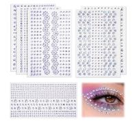 Nymora Glitzersteine Gesicht, 6 Blätter Selbstklebende Glitzersteine für Make-up, Festival, Party und DIY