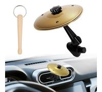 Nymora Mini-Drums: Parrilla de Aire de Coche con Platillos, Platillo Mini-Crash para Parrilla de Aire, Oro, Sonido Metálico Claro, Accesorio Compacto para Coche - Oro