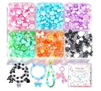 Nymora Perlen-Set Perlen Für Armbänder, DIY Acrylperlen Charms Set Zum Schmuck Selber Machen