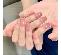Nymora Press on Nägel Lang - 24Pcs Kurze Quadratische Fake Nägel, Rosa Gel Nägel zum Aufkleben mit Kleber & Feile, Wiederverwendbare Press Ons Nails für Frauen