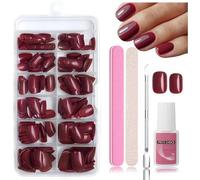 Nymora Press on Nails, 240 unidades de uñas postizas para pegar, puntas de gel suaves, material ABS, incluye pegamento para uñas de 8 ml, lima de uñas, empujador de cutículas, caja de almacenamiento