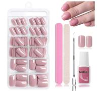 Nymora Press on Nails, 240 unidades de uñas postizas para pegar, puntas de gel suaves, material ABS, incluye pegamento para uñas de 8 ml, lima de uñas, empujador de cutículas, caja de almacenamiento
