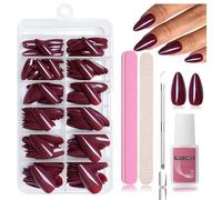 Nymora Press on Nails, 240 unidades, uñas artificiales para pegar, puntas de gel suaves, material ABS, incluye pegamento para uñas de 8 ml, lima de uñas, empujador de cutículas, caja de almacenamiento
