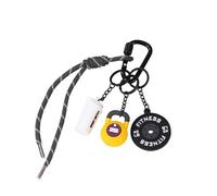 Nymora Schlüsselanhänger Männer - Mini Hantel Kettlebell Fitness Anhänger, Sport Schlüsselring für Trainer & Fans (Schwarz/Gelb)