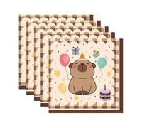 Nymora Servilletas de Decoración de Cumpleaños de Capybara, 20 Piezas Servilletas con Figuras de Capybara para Pastel y Cumpleaños de Niños