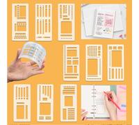 Nymora Set de 9 Plantillas para Bullet Journal Accesorios de Journaling con Plantillas de Formas para Planificadores, Cuadrados y Líneas, Plantillas Flexibles Hechas a Mano para Planificación Diaria