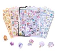 Nymora Set de Pegatinas 3D Mini 6 Pegatinas de Animales de Dibujo Kawaii Dulces, Pegatinas Tiny Impermeables para Decoración, Libro de Pegatinas Washi, Fundas de Teléfonos y Cuadernos