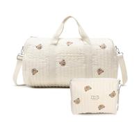 Nymora Wickeltasche Kinderwagen Baby Bag Babytasche 2er Set, Mama Tasche mit Bären-Stickerei für Geburt Kliniktasche Reisen, Groß Wickeltasche Tote für Mama und Baby