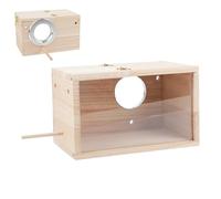 Nymphensittich-Nistkasten - Zuchtbox aus Naturholz | Sichtfenster Design Sittichnest für Käfig | Transparentes Vogelhaus Zubehör für Wellensittiche Sittiche Natürliche Brutstätte Stabil