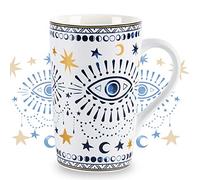 Nymphfable 18oz Tazas Café De CeráMica Personalizadas Ojos Boho Taza Con Tapa Taza Te Grandes Patrón de Horneado