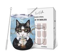 NymphFable 350ml Cat Cool Taza de viaje aislada Taza de viaje Thermos Cafe Taza termo de doble pared