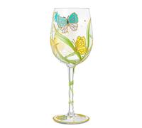 NymphFable Copa de Vino Pintada a Mano Mariposa Dorada Copa de Vino Tinto 15oz Regalo para Familia o Amigo