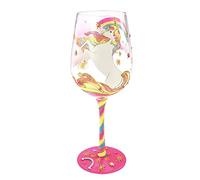 NymphFable Copa de Vino Pintada a Mano Unicornio Arcoiris Copa de Vino Tinto 15 oz para Cumpleaños, Bodas, Fiestas de Compromiso