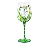 NymphFable Copas Vino Colores Pintada a Mano Mariquita Personalizada Copa de Vino Tinto 15 oz para Cumpleaños, Bodas, Fiestas de Compromiso