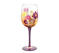 NymphFable Florida Copa de Vino 15oz Pintado a mano Copas de Vino, Copas de Vino de colores Cumpleaños Boda Regalos para Mujeres