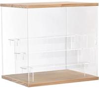 Nynelly 4 Niveles Vitrina Acrílica Ensamblada Expositor Caja De Almacenamiento Organizador De Cubo, Vitrina Antipolvo para Figuras Funko Pop Juguetes De Colección, Madera, 32 cm L x 24 cm W x 30 cm H