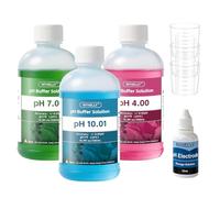 Nynelly Kit de Solución de Calibración de Medidor de pH, Incluye 500 ml*3 Solución Tampón de Calibración pH 4,00, 7,00 y pH 10,01 con 30 ml*3 Medidora y 30 ml de Solución de Protectora de Sonda de pH