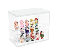 Nynelly Vitrina de Acrílica Transparente, 3 Niveles Escaparate para Colección, Escaparate Funko Pop Expositor de Acrílico, Caja Vitrina de Acrílico Transparente para Figura Manga Amiibo, Blanco
